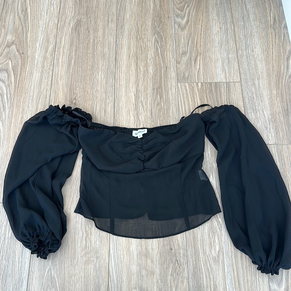 chiffon off the shoulder top